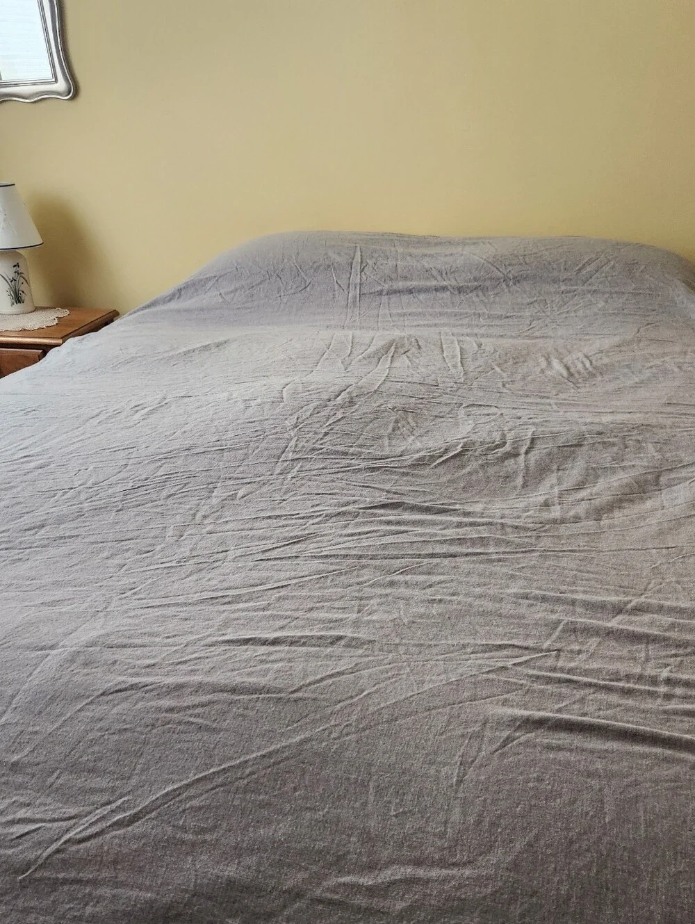 WAMSUTTA Duvet Cover Queen Gray Cotton Cashmere Home Bedding Reversible